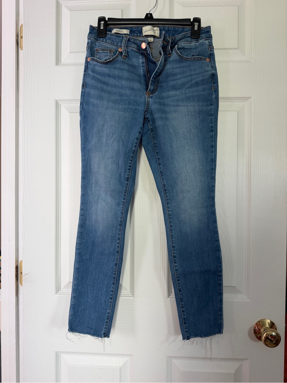 Universal Thread Blue Skinny Jeans with Raw Hem